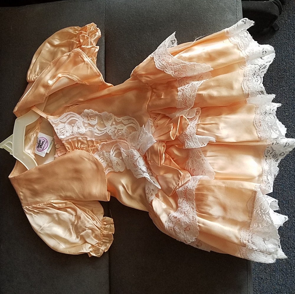 Peach Satin Dress with Jacket
